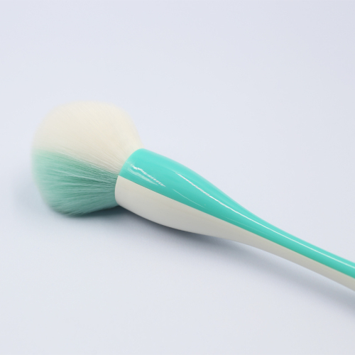 High quality cyan and white two-color handle reinforced aluminum tube synthetic hair foundation makeup brush