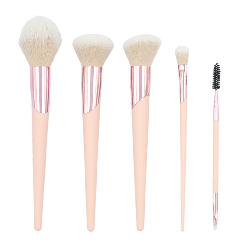 5pcs high quality pink thickened aluminum tube makeup brush