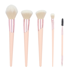 5pcs high quality pink thickened aluminum tube makeup brush