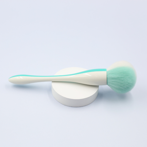 High quality cyan and white two-color handle reinforced aluminum tube synthetic hair foundation makeup brush