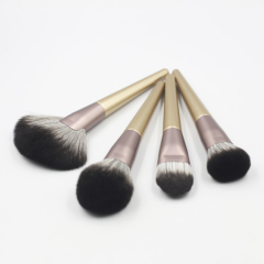 11pcs high quality Champagne reinforced aluminum tube makeup brush