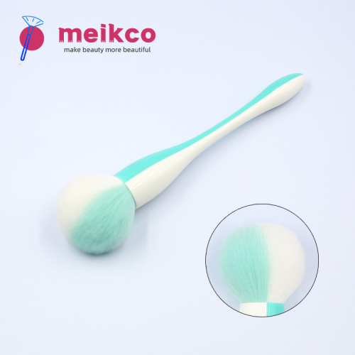 High quality cyan and white two-color handle reinforced aluminum tube synthetic hair foundation makeup brush
