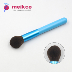 High quality lake blue handle with thick aluminum tube synthetic hair blush brush