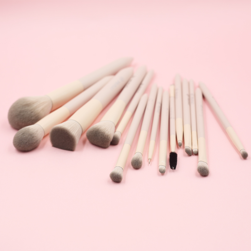 Free sample 15 apricot luxury makeup brush makeup set wholesale set