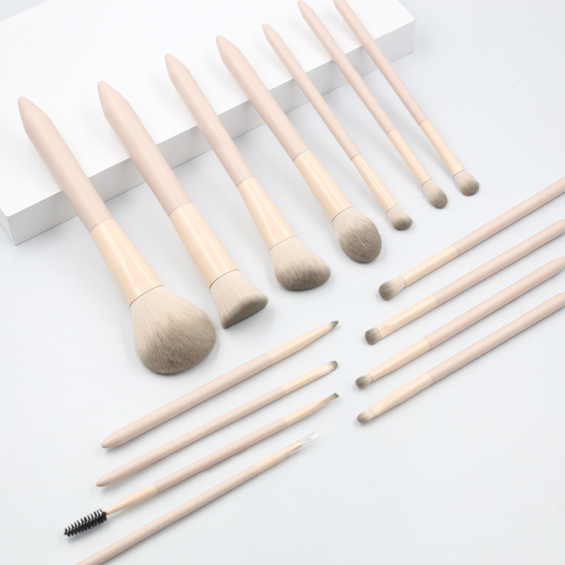 Free sample 15 apricot luxury makeup brush makeup set wholesale set