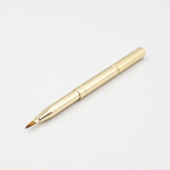 Metal telescopic double head lip brush Concealer lipstick brush portable telescopic Mini Lip Brush with cover