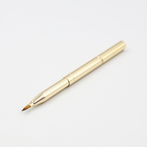 Metal telescopic double head lip brush Concealer lipstick brush portable telescopic Mini Lip Brush with cover