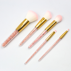 Best-selling 5 PCS Sparkling treatment Acrylic Diamond Crystal Liquid Glitter Star Makeup brush set