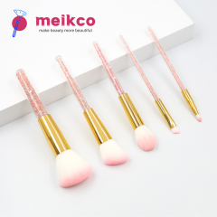 Best-selling 5 PCS Sparkling treatment Acrylic Diamond Crystal Liquid Glitter Star Makeup brush set