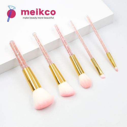 Best-selling 5 PCS Sparkling treatment Acrylic Diamond Crystal Liquid Glitter Star Makeup brush set