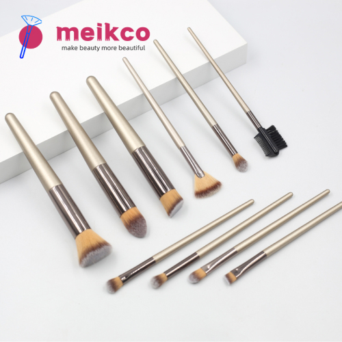 Copper Private Label Brush Makeup brush set 10 professional makeup brush synthesis