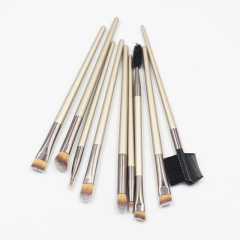9pcs Synthetic Hair Makeup Tools accept custom Logo Private label Eye shadow brush silver style makeup brush set