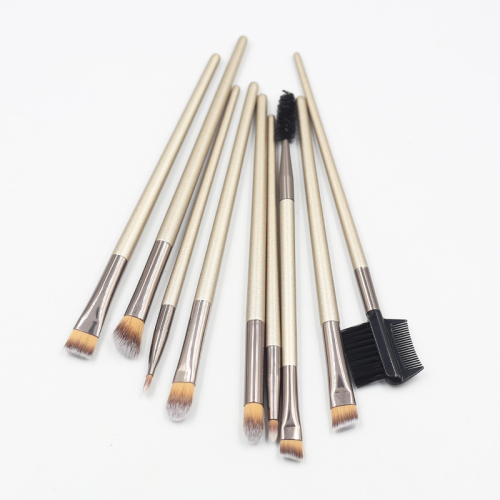 9pcs Synthetic Hair Makeup Tools accept custom Logo Private label Eye shadow brush silver style makeup brush set
