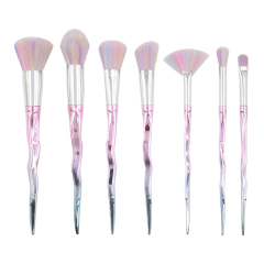 Custom wholesale private label Mermaids color wavy 7 makeup brush professional tools Soft manufacturer makeup brush sets