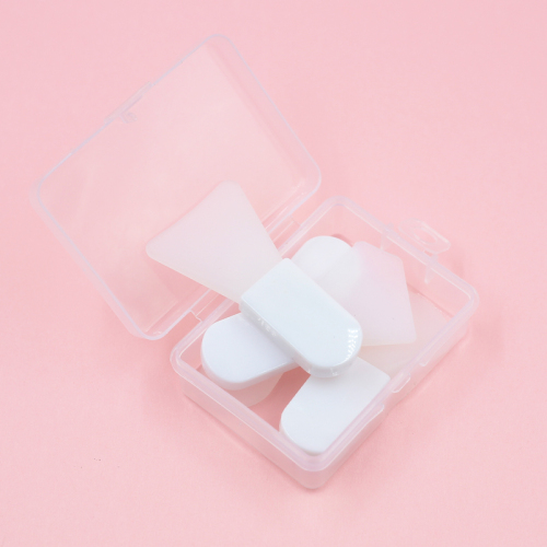 Multiple Shapes White Short Mini Silicone Spatula Brush Cosmetic Brush For Skin Care Cream Liquid Foundation