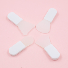 Multiple Shapes White Short Mini Silicone Spatula Brush Cosmetic Brush For Skin Care Cream Liquid Foundation