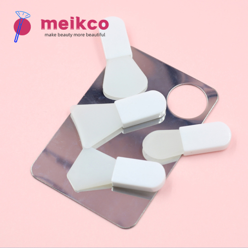 Multiple Shapes White Short Mini Silicone Spatula Brush Cosmetic Brush For Skin Care Cream Liquid Foundation