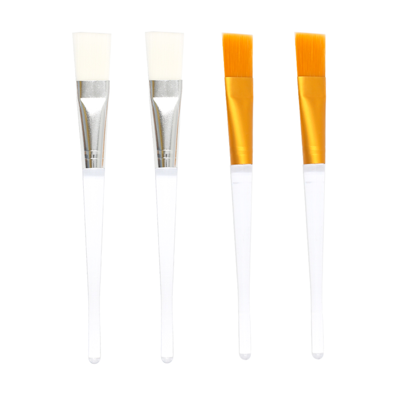 Custom logo free sample clear handling yellow and white mask brush Skincare brush