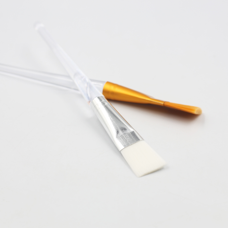 Custom logo free sample clear handling yellow and white mask brush Skincare brush