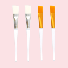 Custom logo free sample clear handling yellow and white mask brush Skincare brush