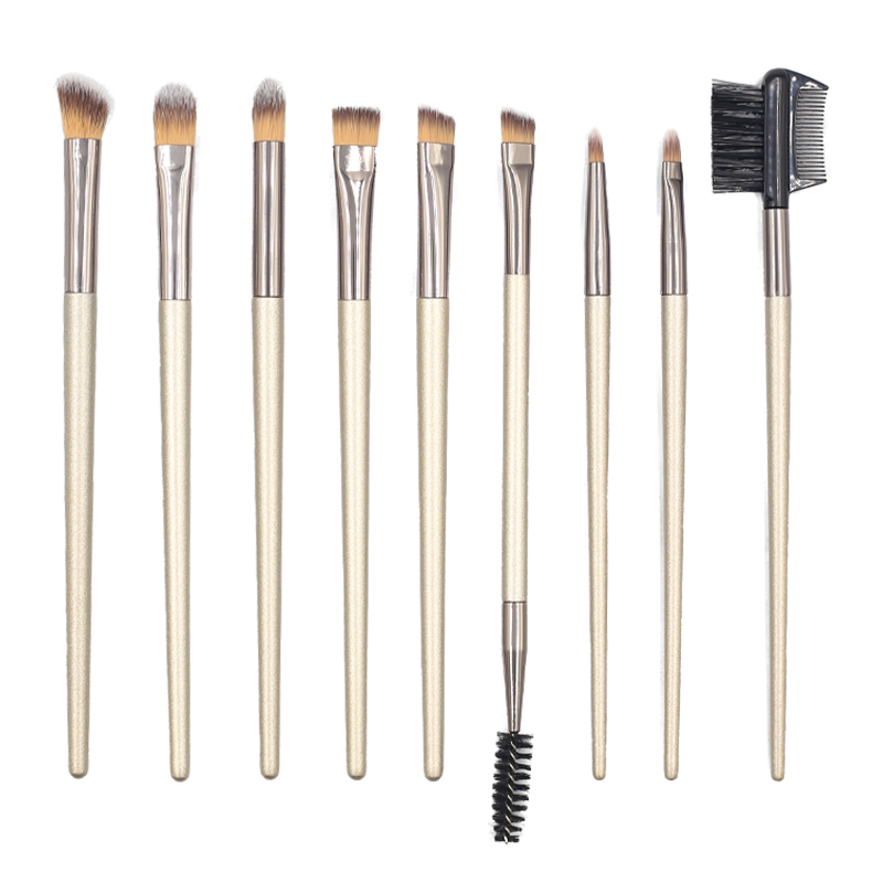 9pcs Synthetic Hair Makeup Tools accept custom Logo Private label Eye shadow brush silver style makeup brush set