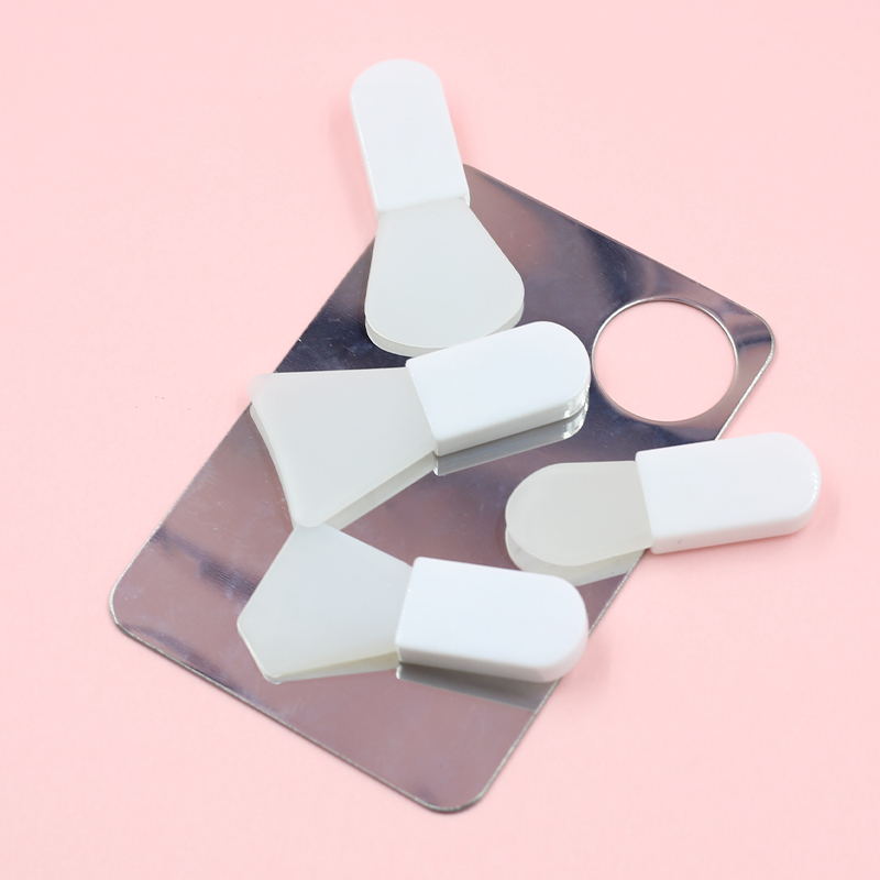 Multiple Shapes White Short Mini Silicone Spatula Brush Cosmetic Brush For Skin Care Cream Liquid Foundation