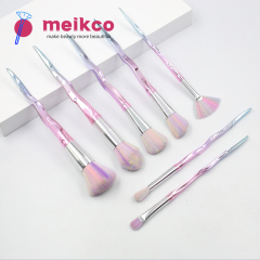 Custom wholesale private label Mermaids color wavy 7 makeup brush professional tools Soft manufacturer makeup brush sets