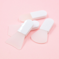 Multiple Shapes White Short Mini Silicone Spatula Brush Cosmetic Brush For Skin Care Cream Liquid Foundation