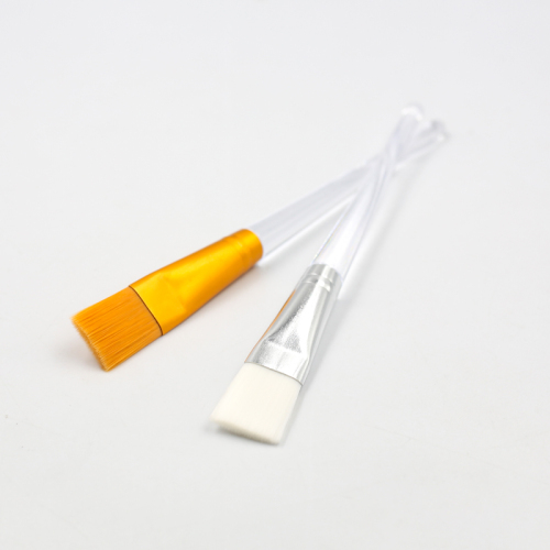 Custom logo free sample clear handling yellow and white mask brush Skincare brush