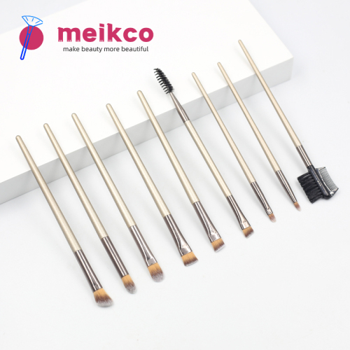 9pcs Synthetic Hair Makeup Tools accept custom Logo Private label Eye shadow brush silver style makeup brush set