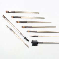 9pcs Synthetic Hair Makeup Tools accept custom Logo Private label Eye shadow brush silver style makeup brush set