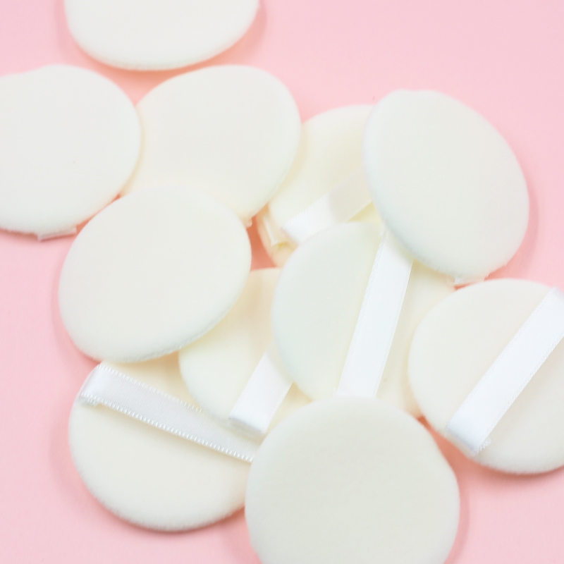 High quality white short pile powder puff low price wholesale can be customized according to demand