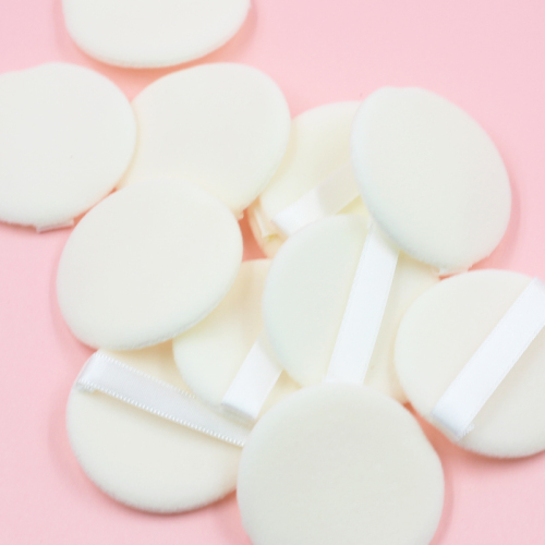 High quality white short pile powder puff low price wholesale can be customized according to demand