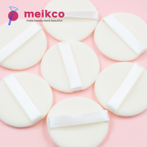High quality white short pile powder puff low price wholesale can be customized according to demand