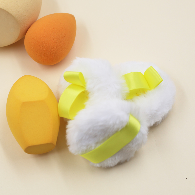 Custom white long velvet powder puff factory wholesale