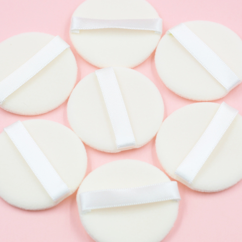 High quality white short pile powder puff low price wholesale can be customized according to demand