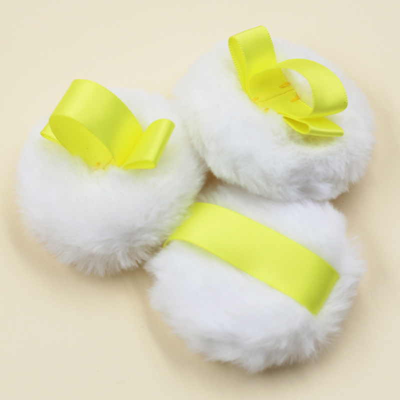 Custom white long velvet powder puff factory wholesale