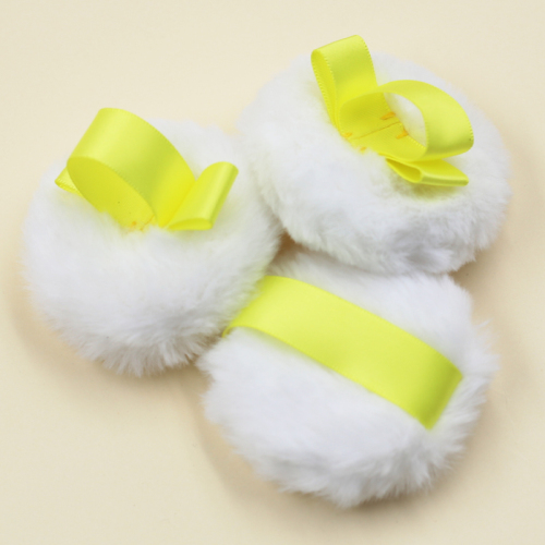 Custom white long velvet powder puff factory wholesale