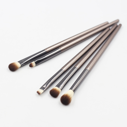 Wholesale 9pcs makeup brush accept custom Logo private label white brown hair brown aluminum tube makeup brush set