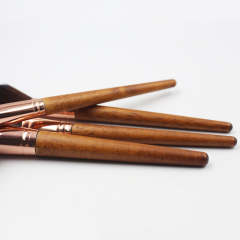 Manufacturers directly batch new 11 pieces of wooden rose gold aluminum tube cover makeup brush Makeup brush eye shadow brush beauty set