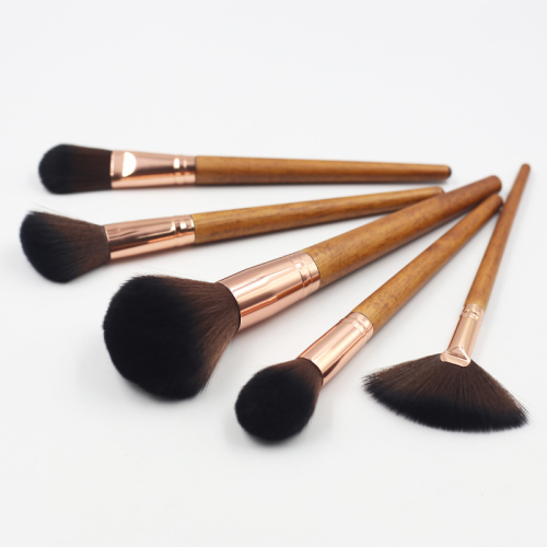 Manufacturers directly batch new 11 pieces of wooden rose gold aluminum tube cover makeup brush Makeup brush eye shadow brush beauty set