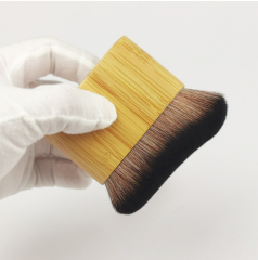 Wholesale high quality curved bristles Rose Gold Pink black white glossy matte wooden handle easy to carry mask brush Skincare brush