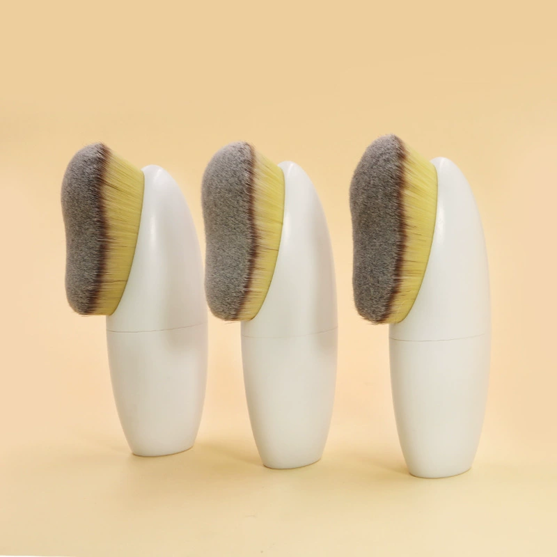 High quality Skin Friendly curved Tight bristles Black White handle Easy to Carry Body Brush Tanning Brush Free sample