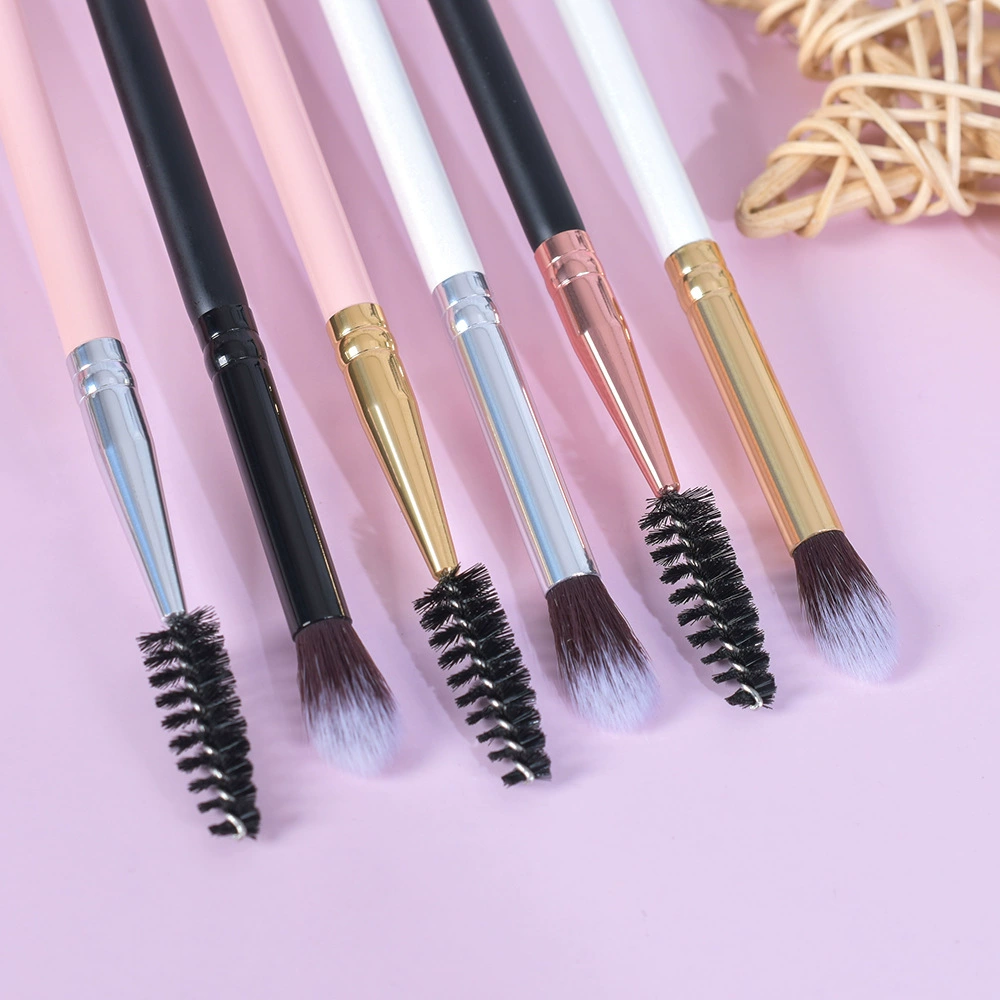 Factory straight batch high-end double head eyeshadow brush eyelash curl White pink black a variety of colors can be customized