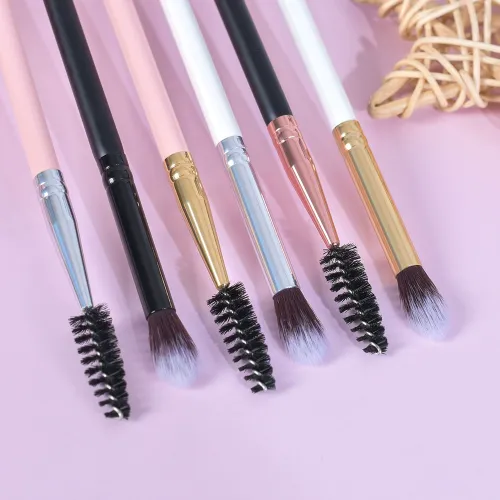Factory straight batch high-end double head eyeshadow brush eyelash curl White pink black a variety of colors can be customized