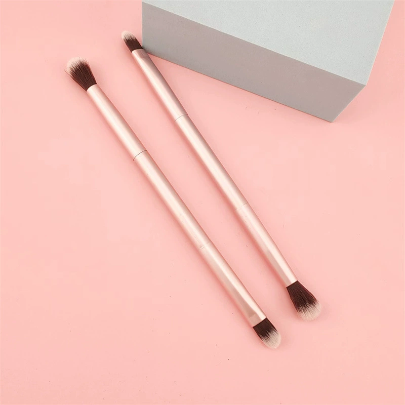 Factory direct batch free sample high-end double head rose gold eyeshadow brush customizable