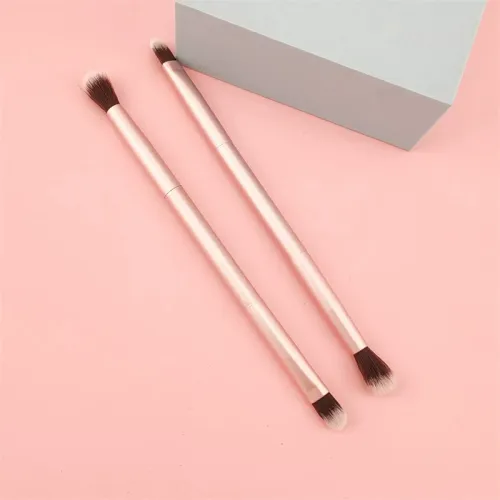 Factory direct batch free sample high-end double head rose gold eyeshadow brush customizable