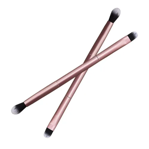 Factory direct batch free sample high-end double head rose gold eyeshadow brush customizable