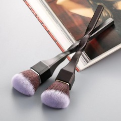 MB012 Customized plastic spiral handle blush brush with square bristles and strong powder-grabbing ability