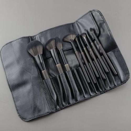 Carbon black 14 high-end luxury customized makeup brushes with bag